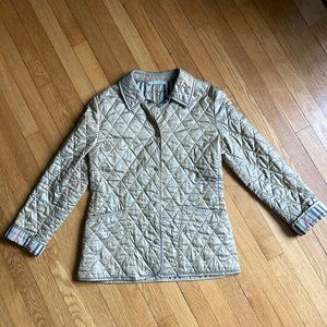 Burberry Quilted Snap Jacket, Gold XS